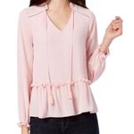 Maison Jules Womens Tassel Ties Peplum Blouse Black Size L Photo 10