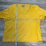 Flax  100% linen yellow short sleeve oversized top V-neck size medium C41 Photo 4