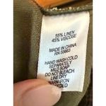 Joie  Linen Blend Pants Women S Olive Green Wide Leg Cropped Beachy Coastal Photo 10