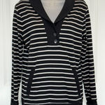 Banana Republic  Striped Shawl Collar Pullover Sweatshirt Women Medium Academia Photo 0