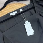 Vince NWT ‎ DRAPED 3/4 SLEEVE SQUARE NECK POPLIN TOP BLOUSE BLACK Photo 7