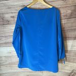 Lands' End  Women's Bracelet Sleeve Blouse Top Siam Blue 12 Photo 8