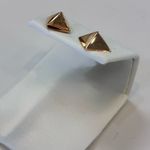 14k Solid Rose Gold Pyramid Stud Earrings Photo 1