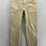 Lucky Brand  Women's Pants Beige Size 4 Cotton Blend Straight Leg Black Trim Photo 0