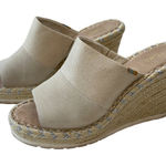 Toms  Espadrille Wedge Sandals Platform Slides Neutral‎ Casual Women's Size 7.5 Photo 0