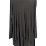 Free People WE THE  Olive Green Split Back Long Sleeve Tunic High Low Trapeze Top Photo 0