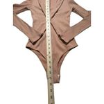 Reformation Size Small Ribbed Tie Neck Covered Back Brown Bodysuit #Z4-5 Photo 4