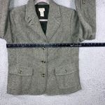 L.L.Bean Herringbone Tweed Blazer Jacket Women Medium Petite Wool Silk 2 Button Photo 6