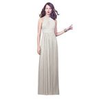 Dessy Collection Dress Halter Maxi Gown Prom Shirred Chiffon Open Back 6 8 Photo 1