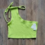 Aerie  Ribbed Tie Cropped One Shoulder Tank Top Medium Photo 1