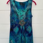 R & M Richards R&M Richard’s Women’s 6 Blue Patterned Maxi Dress Photo 0