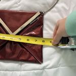 Kooba Envelope Style Patent Leather Clutch Crossbody Shoulder Chain Dark Red Photo 7