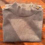 Jeanne pierre A5  Women's Mock Neck Cotton Sweater Beige‎ Brown Button Detail Photo 0