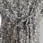 Vintage 90s Express Black White Floral Button Front Short Sleeve Romper Small Photo 3