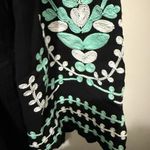 Maude  Black Tunic with White and Green Embroidery Photo 3