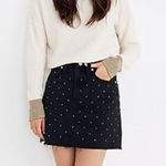 Madewell NWT  Rigid Denim A-Line Mini Skirt: Metallic Dots Edition Photo 0