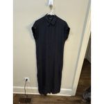 Club Monaco Black Maxi Button Down Floral Textured Danielle Dress Size 8 No Belt Photo 3