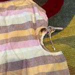 Aerie Stripe Linen Blend Side Tie Mini Dress Cutout Spaghetti Straps Size Small Photo 1