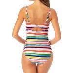 Anne cole Swimsuit Womens 8 Rainbow Stripe One Piece Adjustable Flattering UPF50 Photo 2