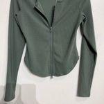 Alo Yoga Dark Cactus Green Ribbed Stardust Jacket Sz M Photo 3