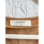 Ba&sh Short Sleeve Goat Suede Leather V-Neck Mini Dress Beige Women's 2 / Medium Photo 3