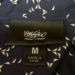 Mossimo Women's Navy White Button Down Collar Long Sleeve Shirt Blouse Top Sz M Blue Size M Photo 4