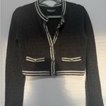 American Eagle  Outfitters Charcoal Cardigan with Cream Accents Photo 0