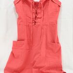 Abercrombie & Fitch Lace up Mini dress Coral Pink size S Photo 4