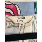 Crown & Ivy Sleeveless V-Neck Eyelet Lace Floral Shift Sundress Blue Red Medium Photo 3