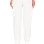 superdown  White Satin Cargo Pants Joggers XL Ankle Belted Revolve Rachel $70 New Photo 2