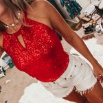 INC Red Sequin Top Photo 1