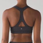 Lululemon  Fast Lane Bra Power Luxtreme Variegated Knit Black Heathered Sportsbra Photo 3