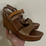 UGG Women 8 Lira Mar Metallic Gold Wedge Sandals Braided Ankle Strap Platform Photo 0