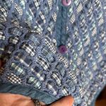 Vintage Shaver Lake Blue Basket Weave Vest w/ Purple Buttons Size Medium Photo 3