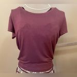 Garage Cropped Short Sleeve Top with String Wrapped Waist Trim Photo 1