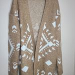 JODIFL  Aztec Knit Open Cardigan Sweater Camel‎ White Size Medium Photo 1