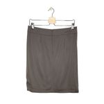 Trina Turk Gray Shiny Cascade Ruffle Front Faux Wrap Pencil Skirt Photo 8