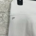 Fabletics White Mesh Lace Up Hem Leggings Photo 4