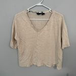 Tahari  100% Linen Slightly Cropped Top Women's Size Medium Short Sleeves Photo 0