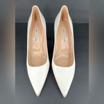Manolo Blahnik BB 120mm White Satin Sexy Stiletto Heel Pumps Size EU 40.5 Photo 8