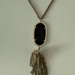 Kendra Scott Rayne Long Black and Gold Tassel Necklace Photo 2