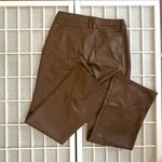 Wild Fable Brown Leather Low-Rise Flare Pants Photo 3