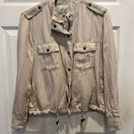 Rails Collins Military Jacket Cream Beige Bone Neutral Small Tencel Linen Blend Photo 0