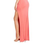 Katie May NEW Coral Winnipeg One Shoulder Ruched Knit Gown Size Large Side Slit Photo 4