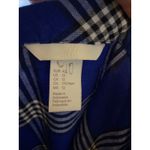 H&M Womens Blouse Sz 12 Blue Black White Plaid Flannel Off Shoulder Shirt Photo 4