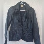 Vintage Cambridge DryGoods black, 100% leather blazer style jacket; size S Black Photo 0