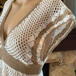 Beautiful White And Tan Beach Cover Up Dress L Size L Photo 3