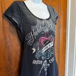 Harley Davidson Harley Davidson Artistry in Iron Sacred Heart Rhinestone Y2K T Flawed Small Photo 1