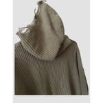 Women’s Knit Hoodie Sweatshirt By Hooked Up Full Zip Green Sz Med Distressed Photo 3