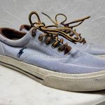 Polo Ralph Lauren Vaughn Boat Shoes Mens 9.5 Blue White Pinstriped Deck Sneakers Photo 3